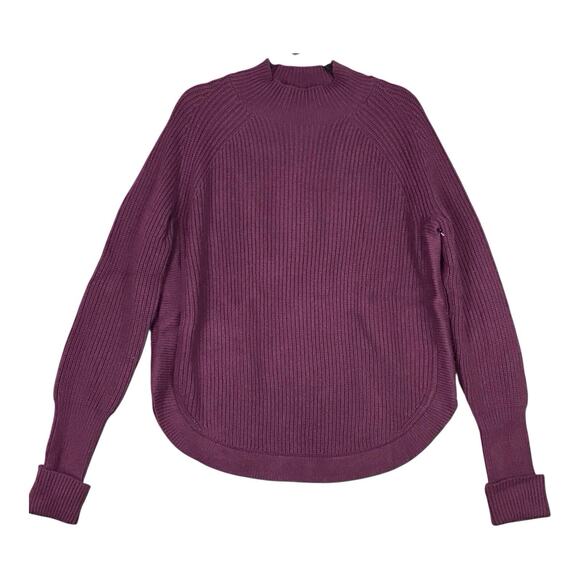 Treasure & Bond Women’s Large Purple Chunky Knit Mock Neck Sweater - Picture 1 of 14